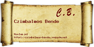 Czimbalmos Bende névjegykártya